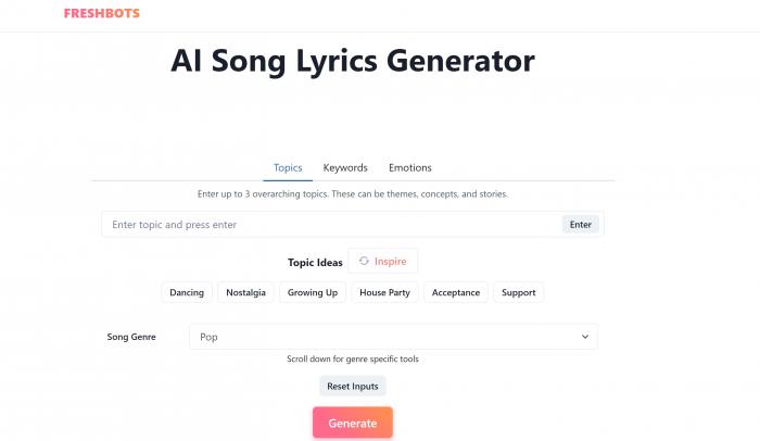 Freshbots Songtext-Generator